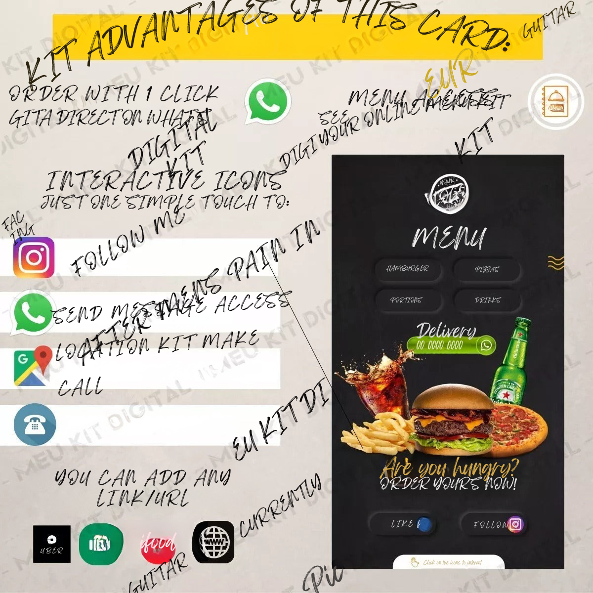 Cardápio Digital Lanchonete/ Pizzaria ( Editável No Celular)