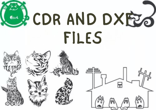 Pacote Vetores Quadros Gatos Pet Corte Cnc Laser Router