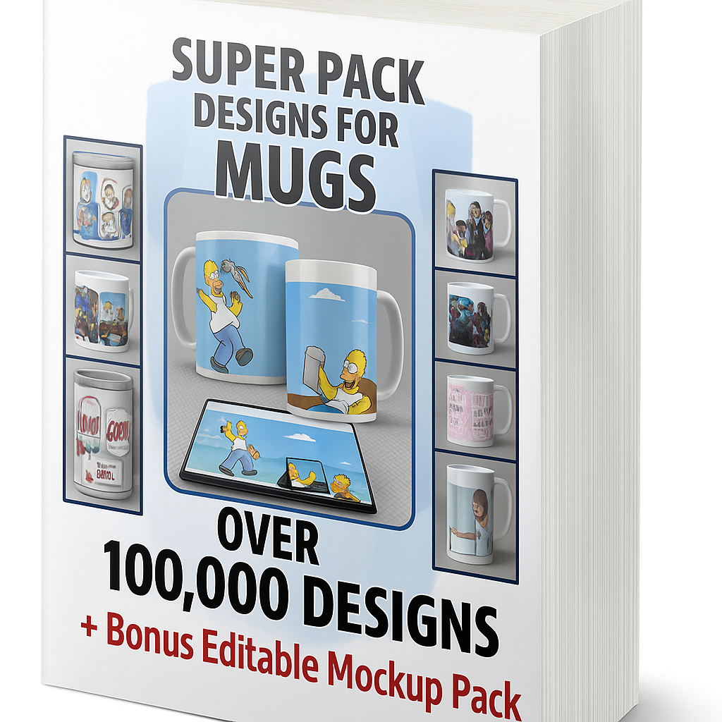 Super Pack Artes Prontas Para Canecas + Mockups Editaveis