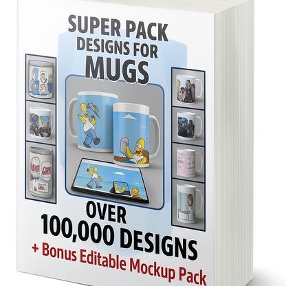 Super Pack Artes Prontas Para Canecas + Mockups Editaveis