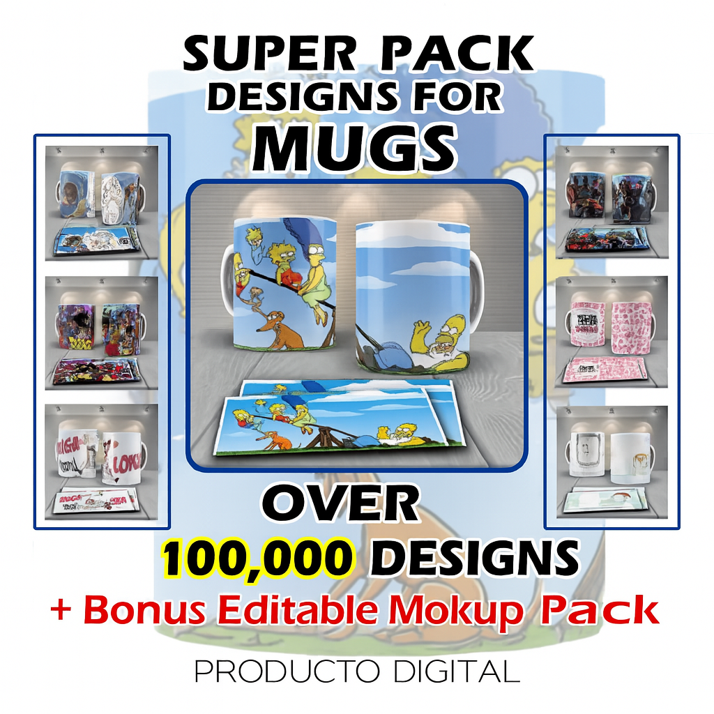 Super Pack Arte Canecas Estampas Sublimação + De 25000 Artes