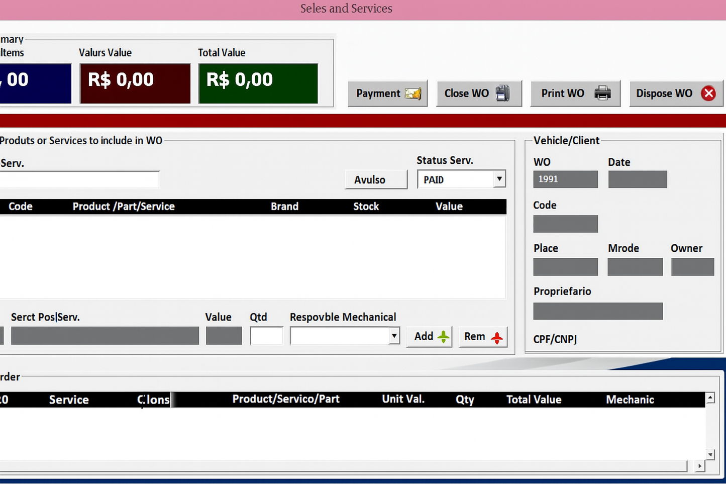 Sistema Para Oficinas Mecânicas Feito Em Excel