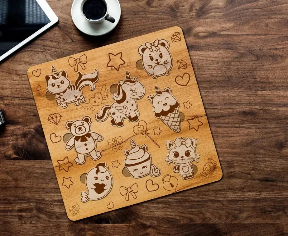 50 Quebra Cabeças Pedagógico Infantil Corte A Laser Vetor