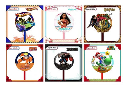 Pacote De Arquivos Para Topos De Bolo Com 111 Temas + Mockup