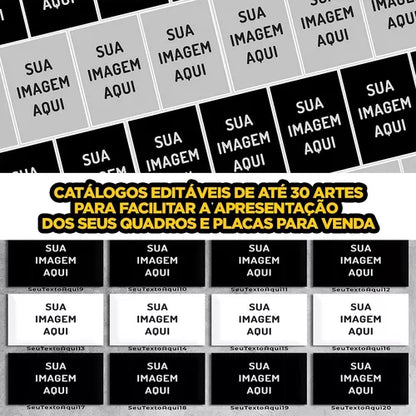 Pack De Mockups De Quadros E Placas Decorativas + Catálogos