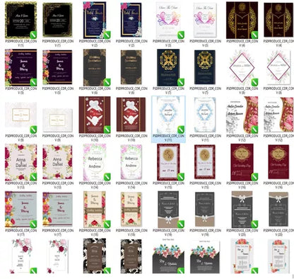 Pack 500 Vetores Convite De Casamento + 58 Artes De Novinhos