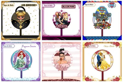 Pacote De Arquivos Para Topos De Bolo Com 111 Temas + Mockup