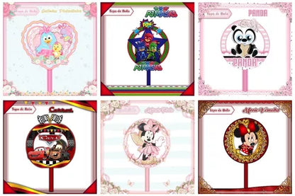 Pacote De Arquivos Para Topos De Bolo Com 111 Temas + Mockup