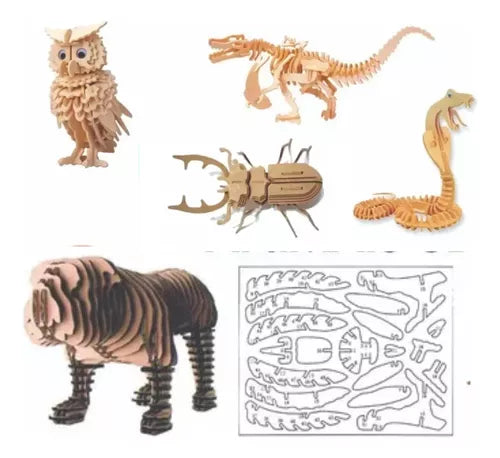 Pack Arquivos Vetores Animais 3d Corte Cnc Laser Router Pets