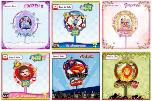 Pacote De Arquivos Para Topos De Bolo Com 111 Temas + Mockup