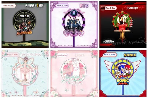 Pacote De Arquivos Para Topos De Bolo Com 111 Temas + Mockup