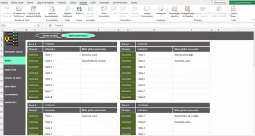 Planilha De Planejamento Estratégico Em Excel