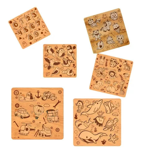 50 Quebra Cabeças Pedagógico Infantil Corte A Laser Vetor