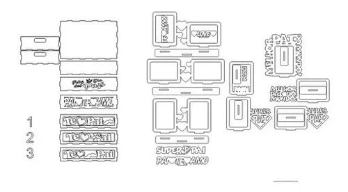 Pack Artes Corte Laser Router Dia Dos Pais Cnc Dxf Cdr