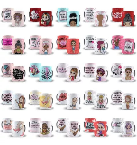 Artes Caneca Dia Das Mulheres Frases Motivacionais Coragem