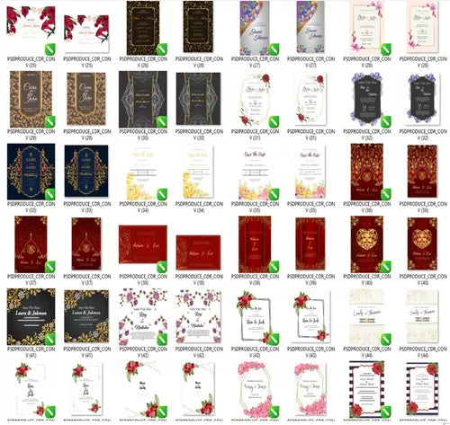 Pack 500 Vetores Convite De Casamento + 58 Artes De Novinhos