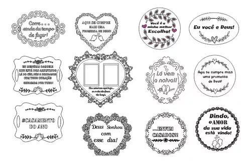 Vetor Placa Decorativa Para Casamento - Cnc - Laser / Router