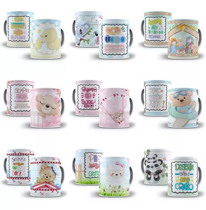 Estampas Caneca Frases Motivacionais Fofas Cute Psd Editável