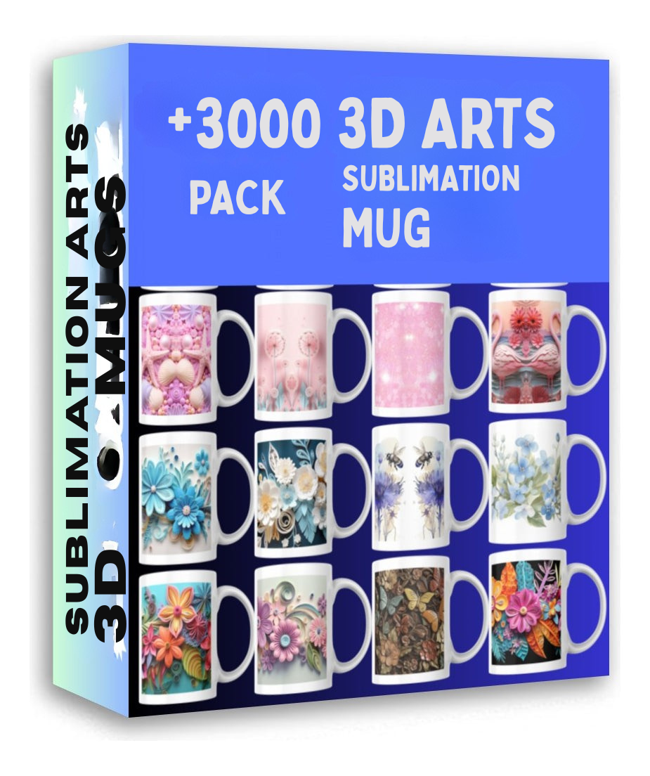 Pack 3000 Artes Digitais 3d Sublimação P/caneca Vários Temas