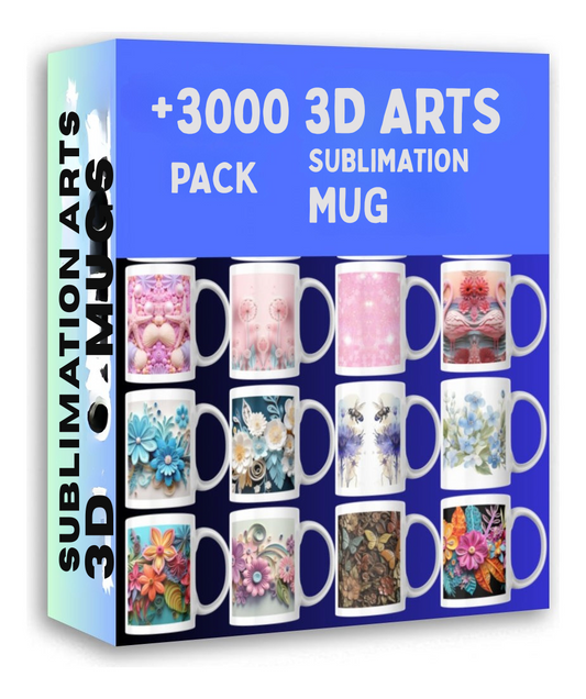 Pack 3000 Artes Digitais 3d Sublimação P/caneca Vários Temas
