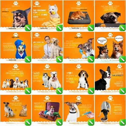 Pack 100 Artes Para Petshop Pet Shop Editáveis Corel Cdr