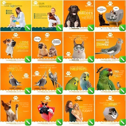 Pack 100 Artes Para Petshop Pet Shop Editáveis Corel Cdr