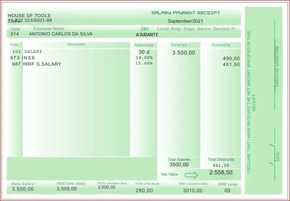 Modelo Holerite Comprovante De Renda Editável