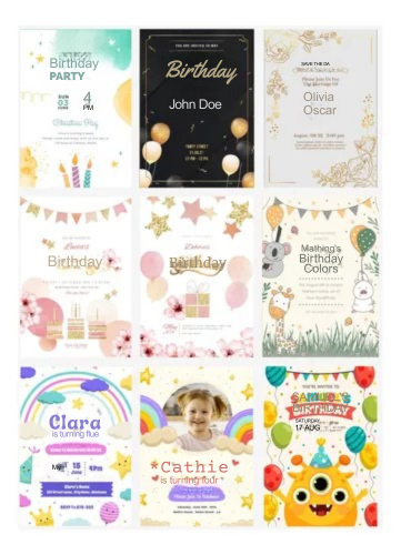 Convites De Casamento E Aniversário Em Vetor Editável