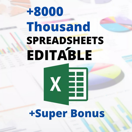 8000 Mil Planilhas Para Excel 100% Editáveis + Super Bônus