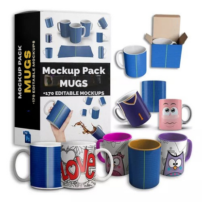 Pack De Mockups De Canecas Editáveis