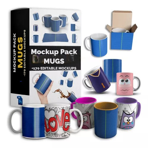 Pack De Mockups De Canecas Editáveis