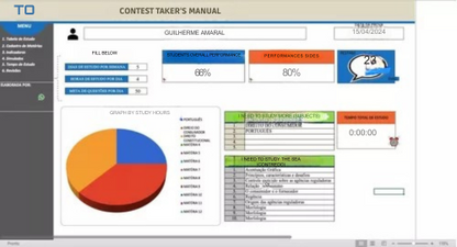 Planilha De Estudos Para Concurso com Controle De Revisão