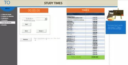 Planilha De Estudos Para Concurso com Controle De Revisão