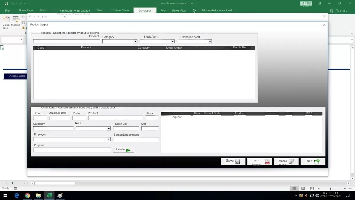 Planilha Controle De Estoque E Almoxarifado