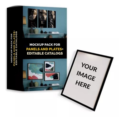 Pack De Mockups De Quadros E Placas Decorativas + Catálogos